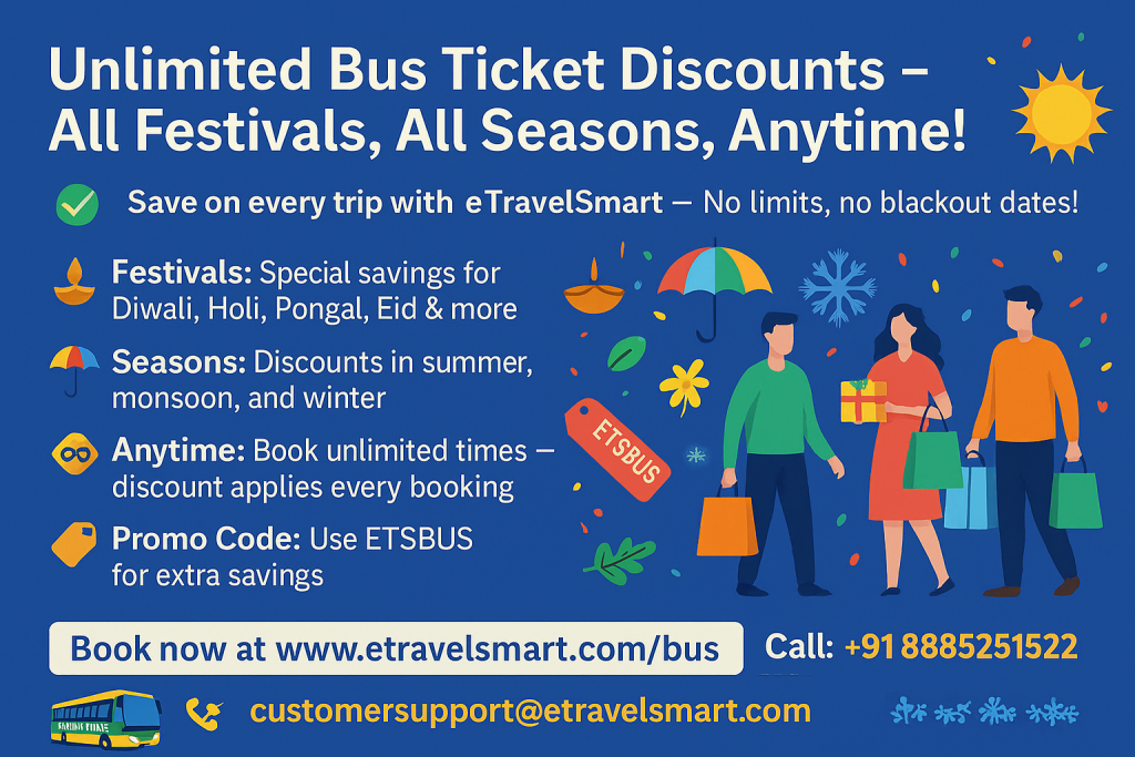 Bus Ticket Booking Discount for All Festivals