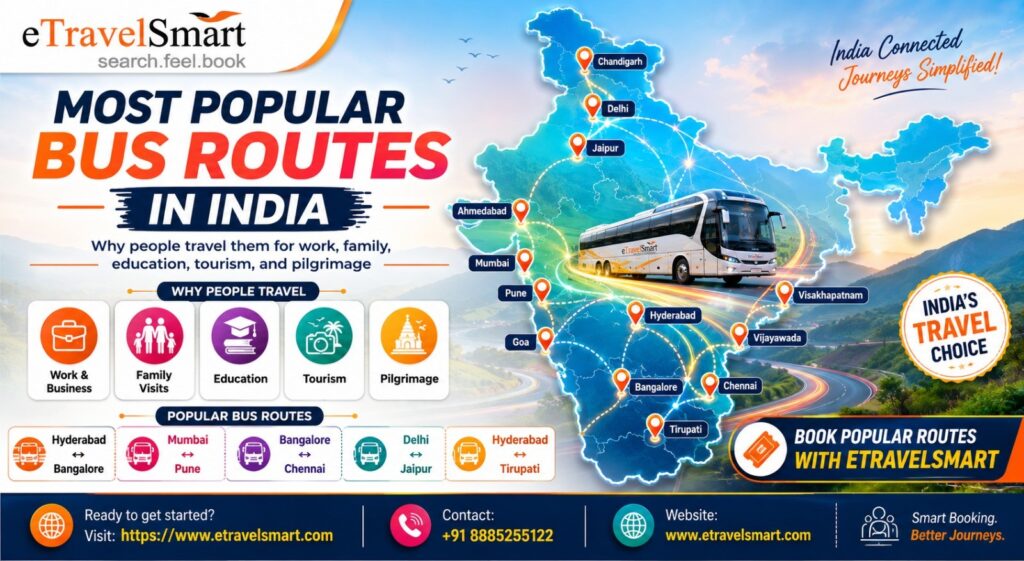 popular bus routes in India 