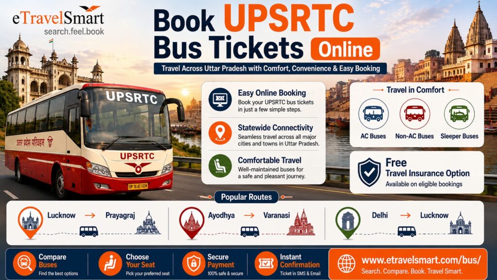 Book UPSRTC bus tickets online
Travel across Uttar Pradesh with comfort, convenience & easy booking