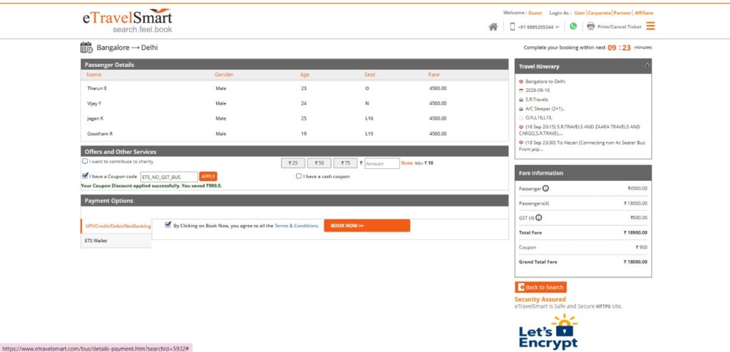 No GST Bus Booking